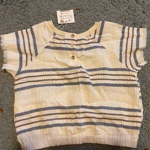 Zara Kids Set of Shirt and Skirt in Cream and Blue